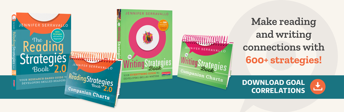 Make reading and writing connections wth 600+ strategies! Download goal correlations - link opens in a new window