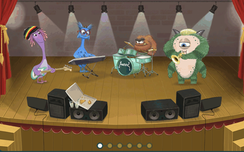 Math monsters playing in a band.